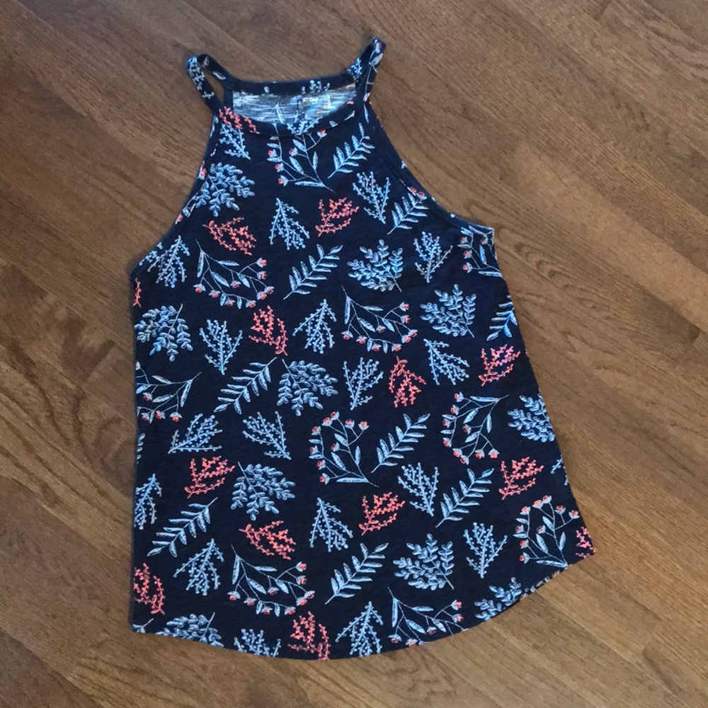 GAP Racerback navy floral shirt XS